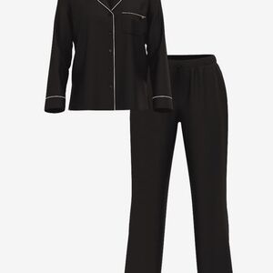 Victoria's Secret Modal Black Pajama Set with Pink Trim